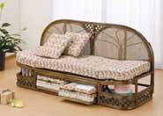 暮らしと生活 超ほのぼのラタン籐家具カウチソファー（寝椅子）